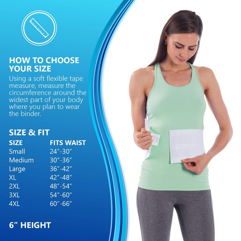NYOrtho Tapered Abdominal Binder - Firm Compression Wrap - Breathable