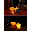 1Pair - LED Glazed Lotus Buddhist Lamp, Light offering Before