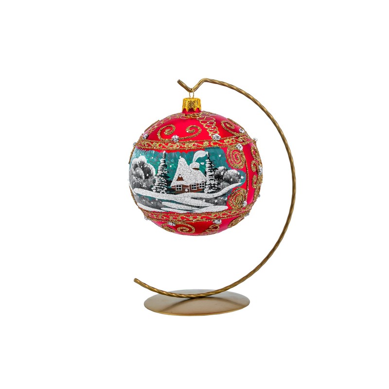 Polish Gallery Glass Ornament Display Stand Holder 7 inch Tall