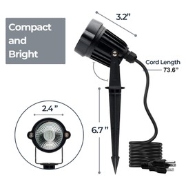 Colored Outdoor Yard Spot Lights, 5W LED RGB Color Changing Spotlights Landscape Lights Remote Control Garden Lights Walls Trees Flags Lawn Backyard Spot Light Uplights with Spike Stand, 1 Lights