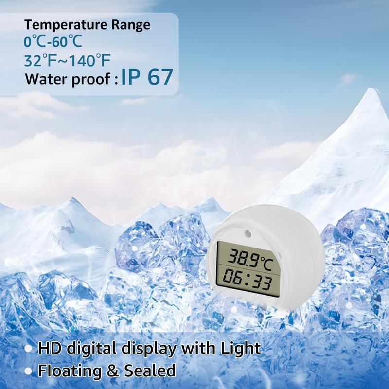 Cold Plunge Thermometer & Timer, Ice Bath Thermometer Timer with