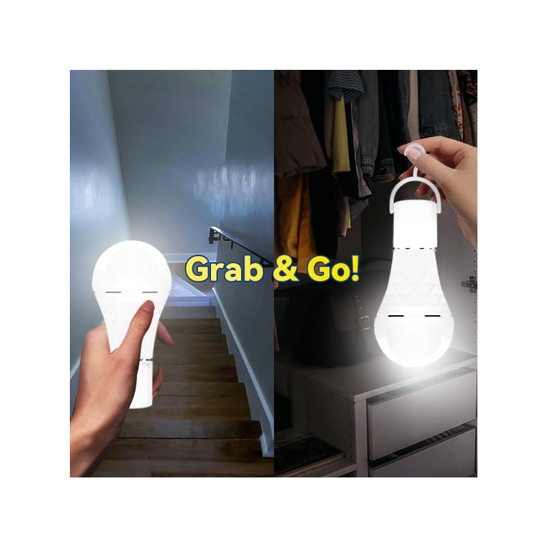 Neporal LITE PRO Rechargeable Light Bulbs, 2600mAh Large Battery Backup