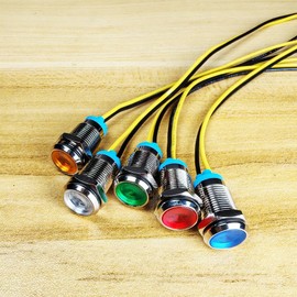 Gebildet 5 x 10 mm 230 VAC LED Metal Indicator Light Waterproof Signal Lamp (Green, Orange, Red, Blue, White, 5 Pieces)