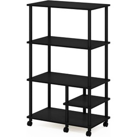 Maykoosh Island Oasis Haven Kitchen Storage Shelf Cart - Size:36 inch,Finish:Columbia Walnut/Black