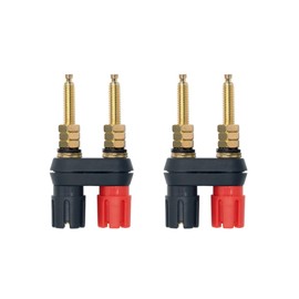 Borsuer Speaker Terminal, 2 Pieces, Long Type, Speaker Terminal, Total Length: 23.6 inches (60 cm), Copper, Audio Speaker Terminal, Banana Plug, Mounted, For DIY and Repair