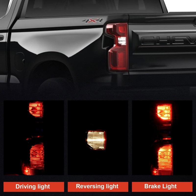 Halogen Tail Light Compatible With 2019-2024 Chevy Silverado 1500 2500HD