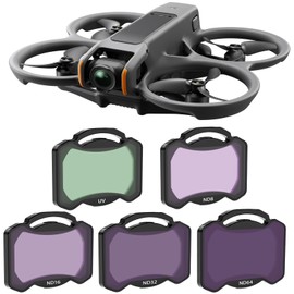 Uvafly Avata 2 ND Filter, Neutral Density Camera Lens Filter Set for DJI Avata 2 Drone Accessories, 5 Pack (UV/ND8/ND16/ND32/ND64)