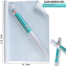 DSIUE Matte Clear Contact Paper for Books, 11.8" X 10 ft Clear Self Adhesive Book Cover Contact Paper Roll