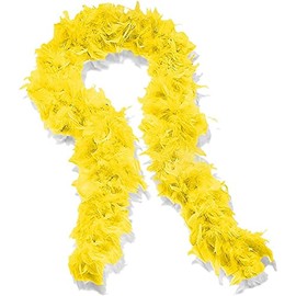 1st Choice Feather Boa Colorful Chandelle Feather Boa 66ft Women Turkey Feather Boas for Party, Costume (Yellow), normal