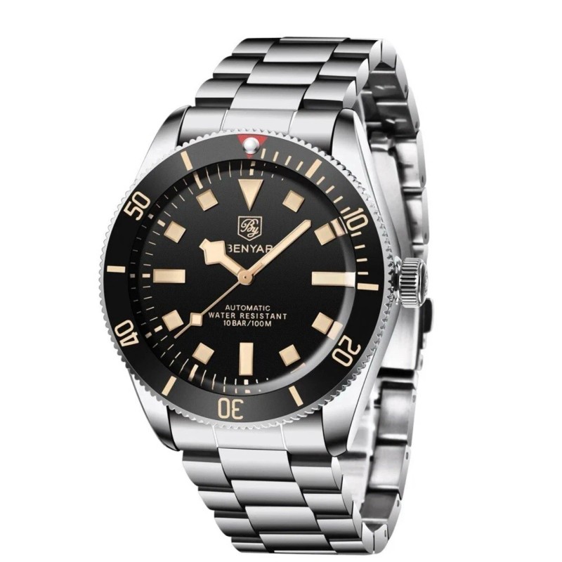 BENYAR Men's Automatic Waterproof Black Dial - BB58 40mm Ships