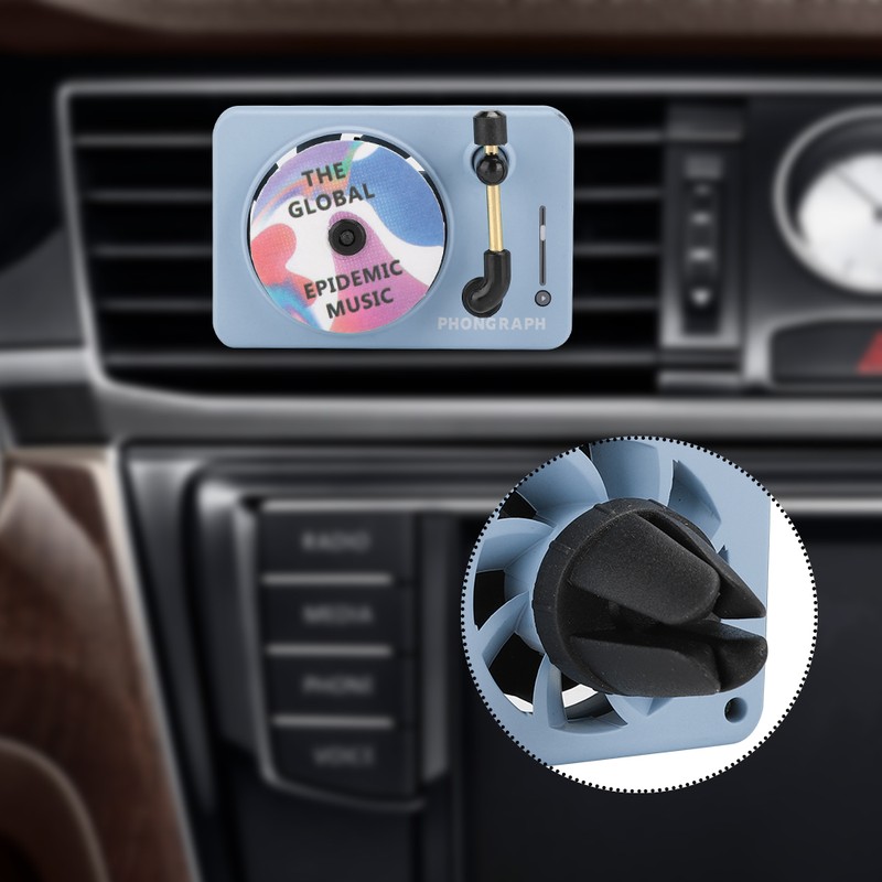 Vintage Phonograph Shape Mini Wearproof Car Fragrance Machine with Solid