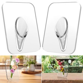 2 Pack Photo Frame Shaped Clear Acrylic Flower Vase - 8 x 6 Inch Acrylic Flower Frame Vase for Centerpieces. Picture Frame Vase Flower Arrangement Holder as a Unique Flower Vase for Room Décor