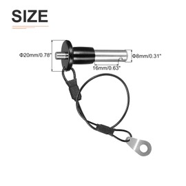 DTGN 8mm x 16mm (DxL) Quick Release Pin Components Apply to Quick Connect, 304 Stainless Steel Grips with Wire, Push Button Ball Lock Pin, Silver Tone