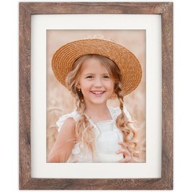 8x10 Picture Frame Wood Display Picture 6x8 with Mat or 8x10 without Mat Distressed Brown Photo Frame for Wall and Tabletop Decoration - Color: Black, Size: 8.5x11