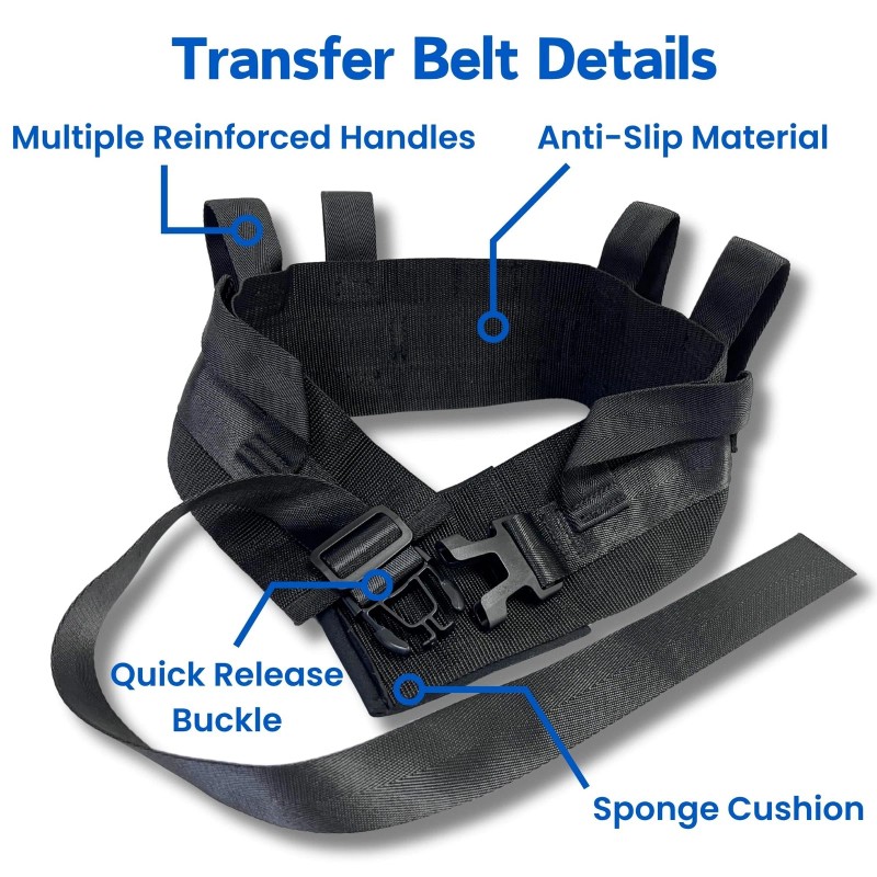 Homymusy Gait Belt,Lifting Belt with 7 Handles,Transf