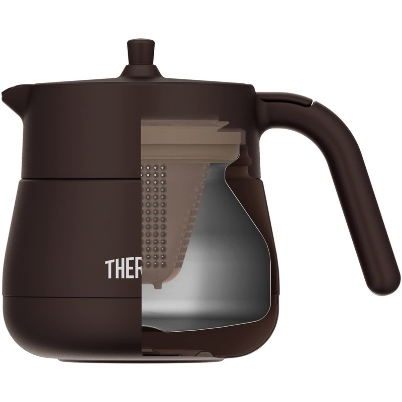THERMOS Vacuum Insulated Teapot with Strainer 450ml Brown TTE-450 BW