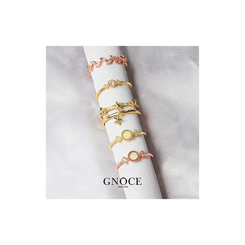 GNOCE Rose Gold Women's Band Rings Leaf Wrap Ring Bands