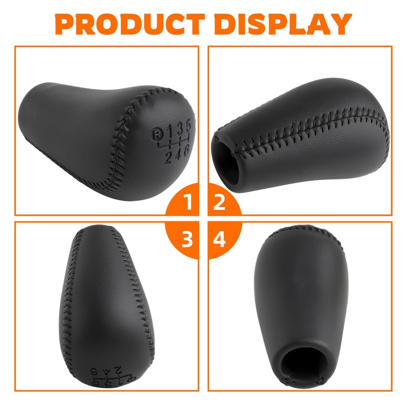 GoaMotors 6 Speed Leather Manual Gear Shift Knob for Toyota