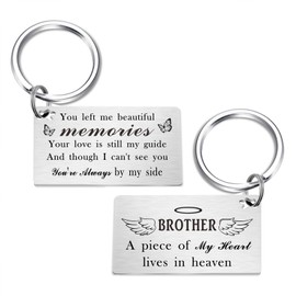 Gezxin Brother Memorial Gifts - Remembrance Bereavement Loss of Brother Passed Away Gift Grief Death Funeral Memory Keychain