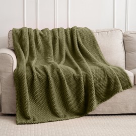 Super Soft 300GSM Green Twin Blanket for Couch, Couch Sofa Bed Throw, Lightweight Fuzzy Cozy Blankets for All Seasons Farmhouse, 60x80