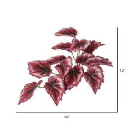 Vickerman 12" Artificial Red Begonia Hanging Bush. Includes 3 Pieces per Pack.