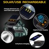 BlueYu Solar/Rechargeable Headlamps 20000 Lumens Super Bright Headlamp, 90°Adjustable 3