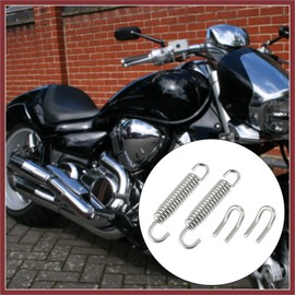 HEROFFIX 1 Set 31mm 1.22" Motorcycle Exhaust Pipe Spring with U Shape Hooks Stainless Steel Silver Tone Replace Parts