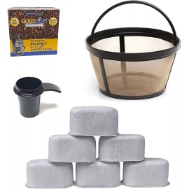 For Mr. Coffee GoldTone 8-12 Cup Coffee Filter, Set of 6 Charcoal Water Filters fits Mr. Coffee