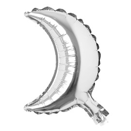 Metal Balloons Moon, Ballon 10 inch Helium Wedding Aluminum Foil Balloons Inflatable Birthday Party Baby Shower Decoration (2 pcs Moon Silver)