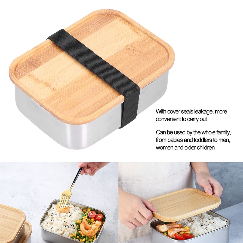 Bento Lunch Box 304 Stainless Steel Secure Bento Boxes with