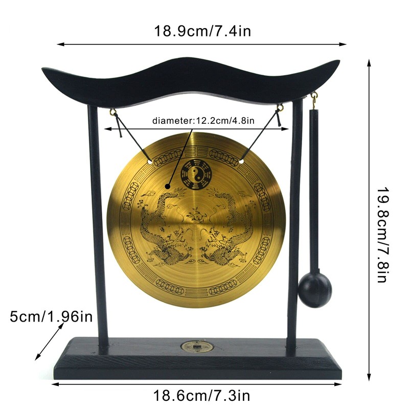 Gong with Beater Portable Brass Gong Small Tamtam Gong H1303