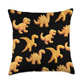 Dinosaur Chicken Nuggets Pattern - Funny RealisticGift Kids Throw Pillow