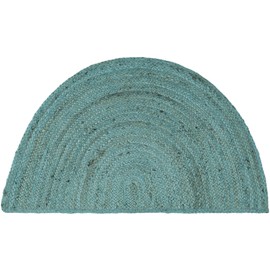 Unique Loom Braided Jute Collection Area Rug - Dhaka (2' 2" x 3' 7" Hearth Turquoise)