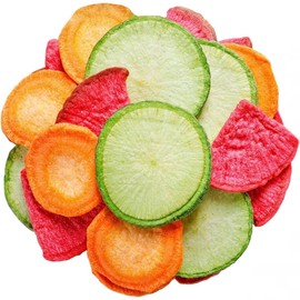 Three-Colour Radish Crispy 7.76 OZ Dried Mixed Radish Chips Carrot Green Radish Red Radish Holiday Gifts Delicious Snack 220g