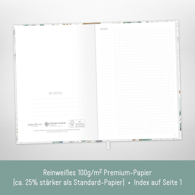 Trendstuff by Häfft Notebook A5+ Squared with Elastic Band [Gold
