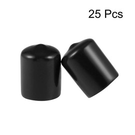 TA-VIGOR Rubber End Caps 20mm Inner Diameter Round Flexible Thread Protection Black Vinyl Screw Covers Rubber Covers for Screws, Pipes, Cables, Wires etc