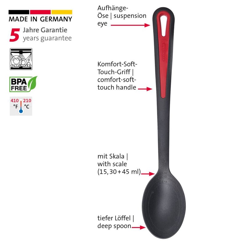 Westmark Vegetable Spoon, Extra Deep Spoon Head with Internal Scale: