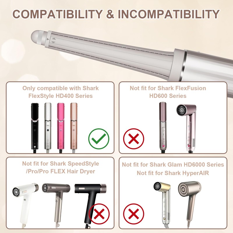 0.78-1.4in Long Barrel Attachment for Shark FlexStyle HD400 Series, Adjustable
