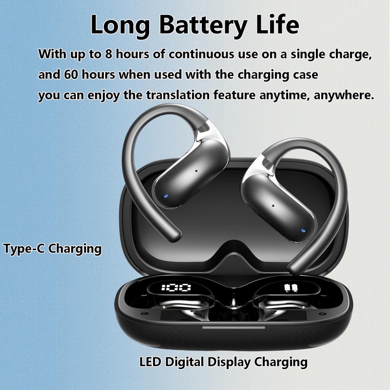 Meagtlva AI Translation Earbuds Real Time,3 in 1 Translator Earphones