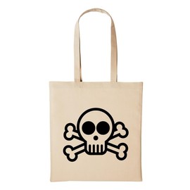 huuraa Jute Bag Skull Pirate Pirates Gift Idea for Men and Women Bag Cotton for Friends and Family, beige