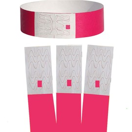 Chaslean 100 Pack Disposable Wristbands for Events Solid Color Bands for Counting People Reentry Control Waterproof Tear Resistant 19mm Wide