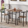 JUMMICO 3-Piece Wooden Round Table & Chair Set, Space Saving