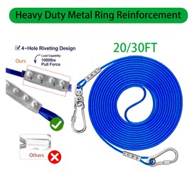 Dog Tie Out Cable and Stake for Yard,(up to 200lbs) 360°Swivel Dog Run Anchors- No Tangle,with 30FT Heavy Duty Tie Out Cable for Dogs,Dog Runner for Yard,Dog Lead Ideal for Outdoor Camping