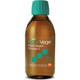 Natures Way NutraVege Omega3 Vegetal 500 mL - Aceite de Algas Sabor FresaNaranja con 500 mg de EPA  DHA, 100 Vegano y Sin Regusto a Pescado           