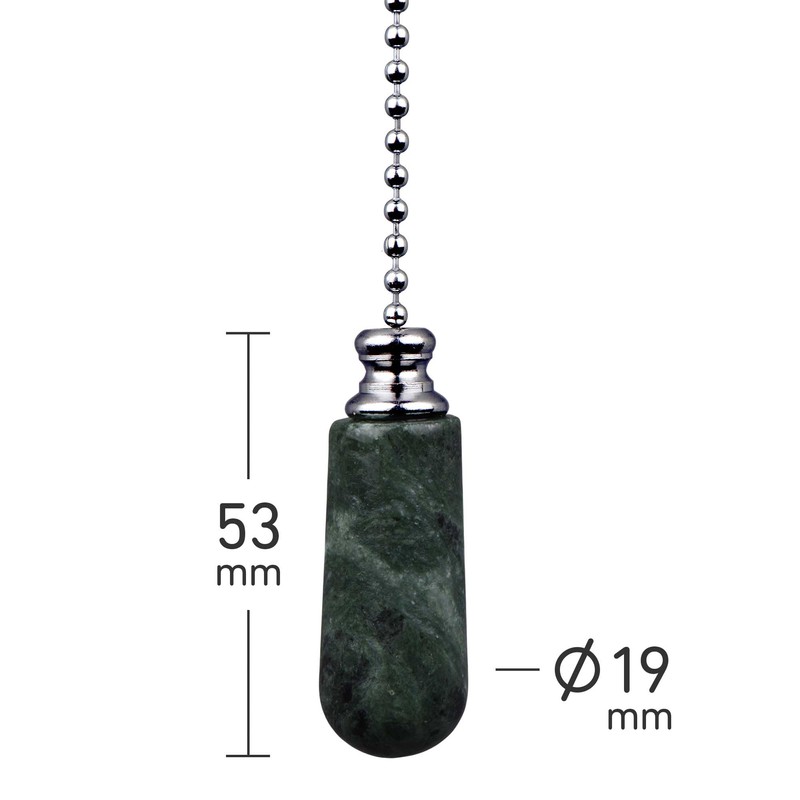ElekTek Bathroom Light Pull Chain Cord Chrome Green Marble Drop