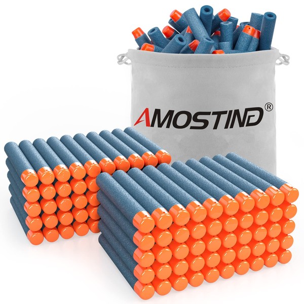 AMOSTING 100PCS Refill Bullets Ammo Pack Compatible with Nerf Guns