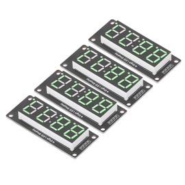 4 Set 4 Digit Digital Tube LED Display Board 7 Segments Clock Module TM1637 0.56in White, Multifunctional Accessory for Home Use (Green MRA041A)