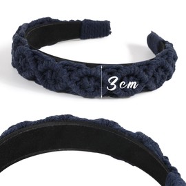 BOOMTOP Headband Braided Blue Dirndl Hair Accessories Traditional Wide Headband Vintage Headband Plain Hair Band Fashion Headpiece for Women and Girls