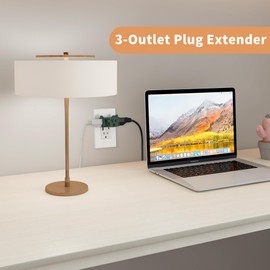 GOMEN 3-Outlet Grounding Adapter, Heavy Duty 3 Way Plug Adapter, ETL Listed Grounded Power Tap, 3 Prong Outlet Splitter (Green, 4 Pack)