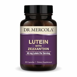 Dr. Mercola Luteína con zeaxantina, 30 porciones (30 cápsulas), sin OMG, sin gluten, sin soja